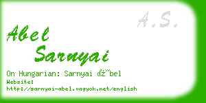 abel sarnyai business card